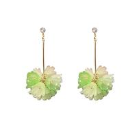 YISXVD Lily of the Valley Flower Ball Earrings Delicate White Floral Cluster Stud Earrings for Women Jewelry Spring, L, Acrylic, No Gemstone