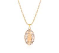 YISXVD Rugby Pendant Necklace for Men Women Punk Rock Clubs Disco Diamond Rugby Chain Sports Necklaces Fans Jewelry, L, Alloy Steel, No Gemstone