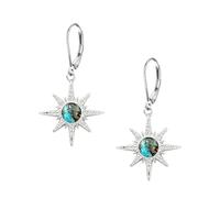 YISXVD Silver Cosmic Crystal Gem Star Moon Sun Earrings, M, Metal, No Gemstone