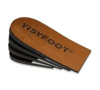 YISYFOOT Adjustable Orthopedic Heel Lift Inserts for Shoes - 4 Layers for Uneven Legs, Height Increase Insole for Leg Length Discrepancies, Achilles Tendonitis, Heel Pain (Brown, Small: Pack of 1)
