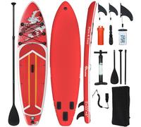 YITAHOME 10.6ft Inflatable Stand Up Paddle Board for Adults, Premium PVC Surfing SUP Paddleboard with Backpack, Aluminium Paddle, 3 Fins, Safety Leash, Pump & Waterproof Phone Bag (Red)