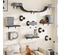 YITAHOME 11Pcs Sturdy Cat Climbing Wall Set Made of Flannel, Cat Furniture with House, Scratching Board, Suspension Bridge, Bed, and Sisal Column for Cats Sleeping, Playing, and Lounging