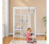 YITAHOME 4-Tier Cat Enclosure, Spacious Indoor Cat Cage with Hammock & Ladders | Large Metal Playpen for Cats, Kittens, Bunnies & Small Pets, Multi-Level Catio with 4 Doors, White, 107x72x142cm