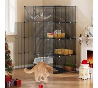 YITAHOME 4 Tier Large Cat Cage Indoor with Hammock, 4 Doors, 3 Ladders, Outdoor Cat Enclosure Catio Metal Wire Dense Kennels for 1-3 Cats, Small Animal DIY Detachable Pet Playpen, 104x72x140 cm