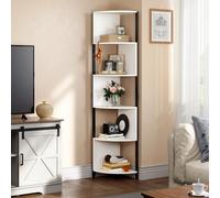 YITAHOME 6-Tier Corner Shelf, 68.8" Tall Modern Free Standing Zigzag Corner Bookshelf, 6 Shelf Display Corner Bookcase Open Small Book Shelves for