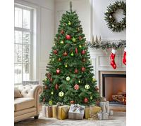YITAHOME 7.5ft/2.3m Realistic Pine Artificial Christmas Tree, 1346 Tips | Foldable Metal Stand & Metal Frame, Easy Assembly Pops Up Christmas Tree, Xmas Decoration for Home Party, 229 x Φ135cm