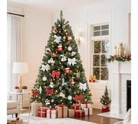 YITAHOME 7.5ft Artificial Christmas Tree with 550 LED, Christmas Pine Tree with 1346 Tips, Foldable Metal Frame & Stand, Easy Assembly Pop Up Christmas Tree for Home Party, 228 x 135cm