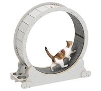 YITAHOME Cat Wheel for Indoor Cats, Cat Exercise Wheel with Carpeted Runway Treadmill 39.3 inch, Cat Running Wheel Furniture for Running/Walking/Training(White)