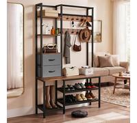 YITAHOME Clothes Rack Coat Stand Shoe Rack, Hallway Storage Unit, Black