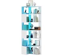 YITAHOME Corner Book Shelf, 7-Tier L-Shaped Corner Bookshelf with LED Light