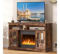 YITAHOME Electric fire and surround for 50" TVs, Electric Fireplace tv unit for living room with RGB LED Lights, Adjustable Flame, Overheat Protection Fireplace Heater & Remote Controls(Rustic Brown)
