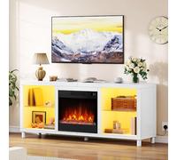 YITAHOME Electric Fireplace Insert TV Stand, 65" TV Unit with Open Storage