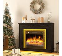 YITAHOME Fireplace, White Electric Fireplace and Surround Fireplace Suite 39" with Programmable 7day Remote Control, Modern Realistic LED Flame, with Timer and LED Light Strip, 26D x 100W x 80.5H
