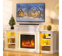 YITAHOME Fireplace with 72" Surround and Cabinets, Electric Fireplace TV Stand with Realistic Flame Effect Heater, Programmable 7day Remote Control and LED Light, Entertainment Center with Storage