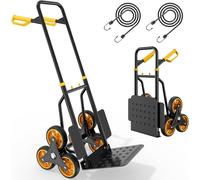 YITAHOME Foldable Stair Climber,Heavy Duty Sack Truck Height Adjustable Steel Stair Climber Trolley 150kg with High Grip Silent 6X φ15.2cm ig Industrial Wheels