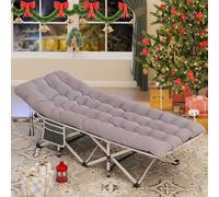 YITAHOME Folding Camping Bed, 28" Extra Wide Heavy Duty Portable Camp Bed, Comfortable Sleeping Cots with 280kg Capacity for Travel/Office/Outdoor, Grey