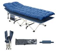 YITAHOME Folding Camping Bed for Adults, 28" Extra Wide Heavy Duty Portable Camp Bed, Comfortable Sleeping Cots with 280kg Capacity for Travel/Office/Outdoor, Blue