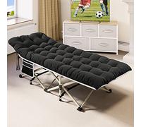 YITAHOME Folding Camping Bed for Adults, 28" Extra Wide Heavy Duty Portable Camp Bed, Comfortable Sleeping Cots with 280kg Capacity for Travel/Office/Outdoor, Black