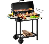 YITAHOME L Charcoal Smoker BBQ, Portable Barbecue Grill with Height Adjustable Charcoal Tray & Temperature Gauge for Party, Camping, Patio, Garden, Comes with Kitchen Tong