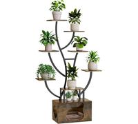YITAHOME Plant Stand Indoor with LED Grow Lights, 160CM Tall Curved Plant Holder Rack,6-Tier Metal Plant Shelf with Cats Bed, Flower Holder Corner Stand for Living Room, Patio, Balcony