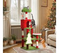 YITAHOME Tall Cat Tree Tower - 137cm Multi-Level Climbing Tower with Top Perches, Hammock, Sisal Scratching Posts and Board - Kittens Play Activity Center, Christmas Decor
