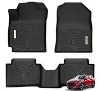 YITAMOTOR Floor Mats Compatible with 2018-2023 Hyundai Kona (NO Electric Models), 1st & 2nd Row All Weather Protection, Black Floor Liner