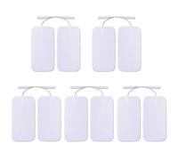 Yitaocity 10Pcs Reusable Large Electrode Pads for TENS Unit Replacement Pads for TENS Machine 2mm PIN Connector - 5x10cm Self-Adhesive Electrodes Pads for Electrotherapy (5x10cm/2x4inch), White
