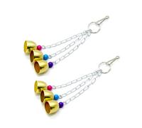 Yitaocity 2 Pack Pet Parrot Bell Toy, 6Pcs Stainless Steel Hanging Bells Bird Chewing Toy for Bird Parrot Conure Cockatoo Macaw African Grey Parakeet Cockatiel Lovebird Finch Cage