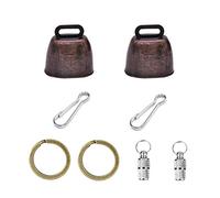 Yitaocity 2Pack Retro Brass Bell, Dog Cat Collar Bell Pet Bells, Cow Horse Sheep Grazing Copper Bells, Pet Anti-Theft Bell with Pet Anti- Lost Tags Tubes
