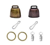Yitaocity 2Pack Retro Brass Bell, Dog Cat Collar Bell Pet Bells, Cow Horse Sheep Grazing Copper Bells,Cattle Farm Animal Loud Bell with Pet Anti- Lost Tags Tubes