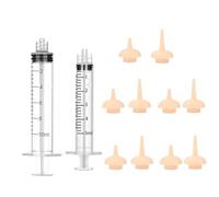 Yitaocity 2Pcs Pet Feeding Syringe with 10x Nipples, Silicone Feeding Tools for Kitten Puppy, 5ml 10ml Feeding Syringe for Newborn Puppies, Cat, Dog,Rabbits, Squirrels, Birds,Small Animals