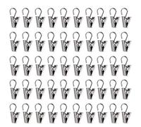 Yitaocity 50Pcs Stainless Sliver Metal Sprung Curtain Alligator Clips Hook Clip Clamps Pegs