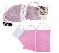 Yitaocity Adjustable Pet Bathing Bag, Puppy Dog & Cat Cleaning Shower Net, Anti-bite & Anti-Scratch Restraint, Breathable Mesh Grooming Bag (Pink)