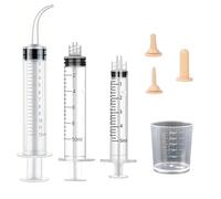Yitaocity Silicone Feeding Nipple and Syringes for Newborn Kittens, Puppies, Rabbits, Squirrels, Small Animals,3 Size Nipple+5ML/10ML /12ML Feeding Syringe