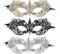 Yitaojian -piece set of women's masks - elegant lace half face mask, suitable for Halloween, dances, carnivals and other occasions, suitable for women/girls, adjustable elastic band
