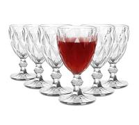 Yiter Wine Glasses, 240 ml Vintage Wine Goblets Set of 6 for Champagne, Cocktail, Beverage, Colorful Glassware for Wedding, Birthday, Party