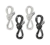 Yitexin 4 Pieces 47.2" Bling Rhinestone Shoe Laces, Sparkly Rhinestone Glitter Rope, Glitter Hoodie String Replacement, White and Black, 120 cm