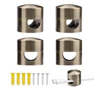 Yitexin 4 Pieces Aluminum Cable Anchors Clips for Desks with Expansion Screws, Adjustable Charging Cord Holder for Nightstand, Metal Charge Cord Clips Wire Organizer for Home Office (Bronze)