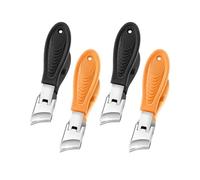 Yitexin 4 Pieces Angled Nail Clippers for Ingrown, Wide Jaw Opening Anti-Splash Slanted Fingernail Toenail Clippers, Toe Finger Curved Edge Nail Cutter Trimmer for Seniors Men Women (Black & Orange)