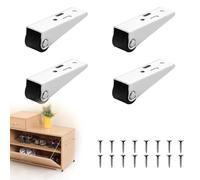 Yitexin 4 Pieces Mini Long Frame Caster Wheels with 16 Screws, Silent Rigid Fixed Door Bottom Support Wheel, Horizontal & Vertical Install Rolling Casters for Wooden Gate Drawer (4)