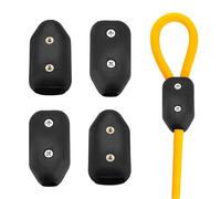 Yitexin 4 Pieces Reusable Plastic 3/8 Rope Clamp, Double Rope Clips with Screws, Wire Clamps Connector Suitable for 6.8-8 mm Nylon or Braided Cord Twisted Climbing Cable (Black)