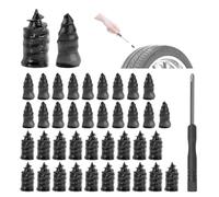 Yitexin 40 Pcs Car Tire Repair Rubber Nails with 1 Screwdriver, Vacuum Tire Nail Repair Kit Sidewall, Self-Service Screw in Tire Plugs for Puncture Motorcycle Flat Truck Tractor (40, Black)