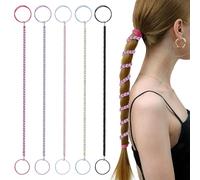 Yitexin 5 Packs 25" Wrap Around Spiral Hair Ties for Sport, Tangle Free Sport Ponytail Holders, Elastic Stretchy Braided Hair Bands Ropes for Women Girls Ladies Surfing Swimming (Mixed Color)