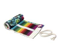 Yitexin 72 Slots Canvas Pencil Roll Wrap, Handmade Roll-Up Canvas Pencil Wrap, Colored Pencils Wrap, for Artists Painting, Sketchers, Student (Multicolor)