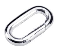 Yitexin 925 Sterling Silver Oval Necklace Clasp, 18 mm Charm Necklace Shortener Clip, Plain Jewelry Clasps Connector, Spring Enhancer Rings Replacement for Bracelet Key Chain (Silver)