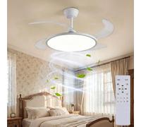 YITGOG 42 Inch Ceiling Fans with Lights, Ultra-Thin Dimmable Fan Lights with Remote, Reversible Motor, 6 Speeds, 3000-6000K CCT, 2H Timer, Night Fan and Light for Bedroom Living Room Low Ceiling