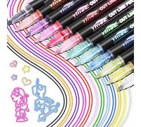 YITHINC Glitter Pens Outline Marker Pen, 12 Sparkle Metallic Colouring Pens, Arts and Crafts Gift for Kids Girls, Teenage Girls Gift, Easter Gifts for 4 5 6 7 8 9 10 11 12 Year Old Girls