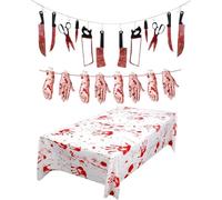 Yitla Halloween Decorations Tablecloth Set - Carnival Party Decor for Indoor and Outdoor - Sale Clearance
