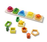 YITOBA Dementia Activities for Seniors, Wooden Dementia Products for Elderly Activities, Geometric and Number Memory Matching Game, for Christmas, Birthday, Thanksgiving (Style B)