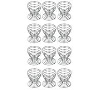 Yitobici Egg Cup Made of Stainless Steel Wire Spiral Springs, Egg Stand, Egg Holder, Stackable, Breakfast Cooked Cooking Tool (Pack of 12)